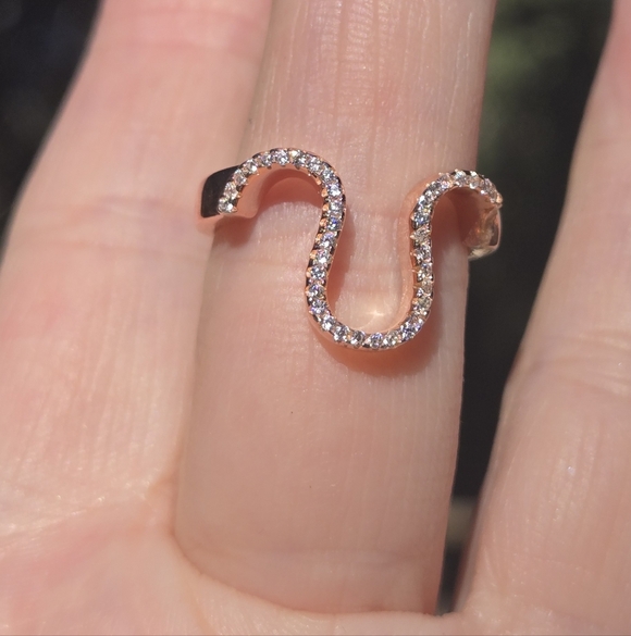 Topaz Sterling & Rosegold Horshoe Ring To Catch Luck Sz7 - Picture 4 of 10